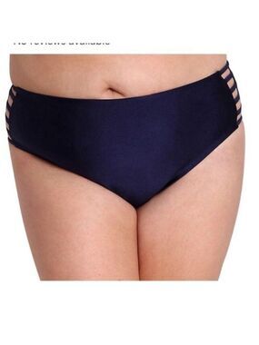 Lysa Swim bottoms Plus size Woman’s 2X 22-24W navy blue with strappy sides